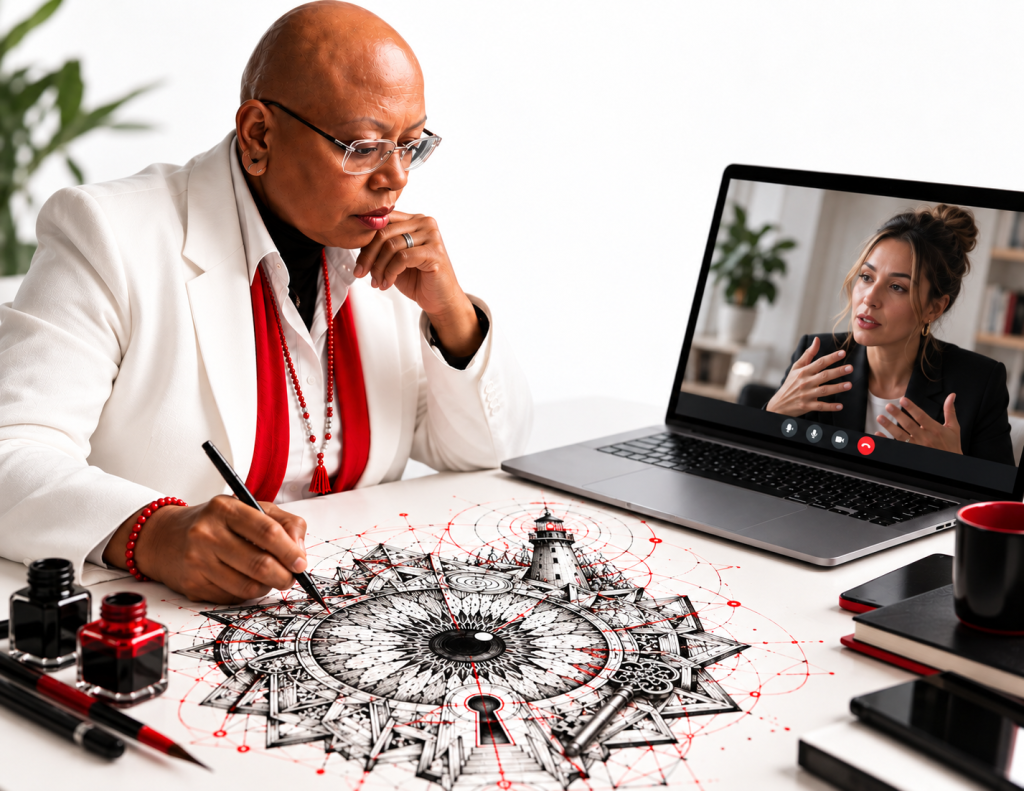Focused Creative Video Call Workspace